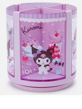 New Kuromi Purple Desk Organizer 4 Slots Rolling Pen Stand Holder Stand Storage